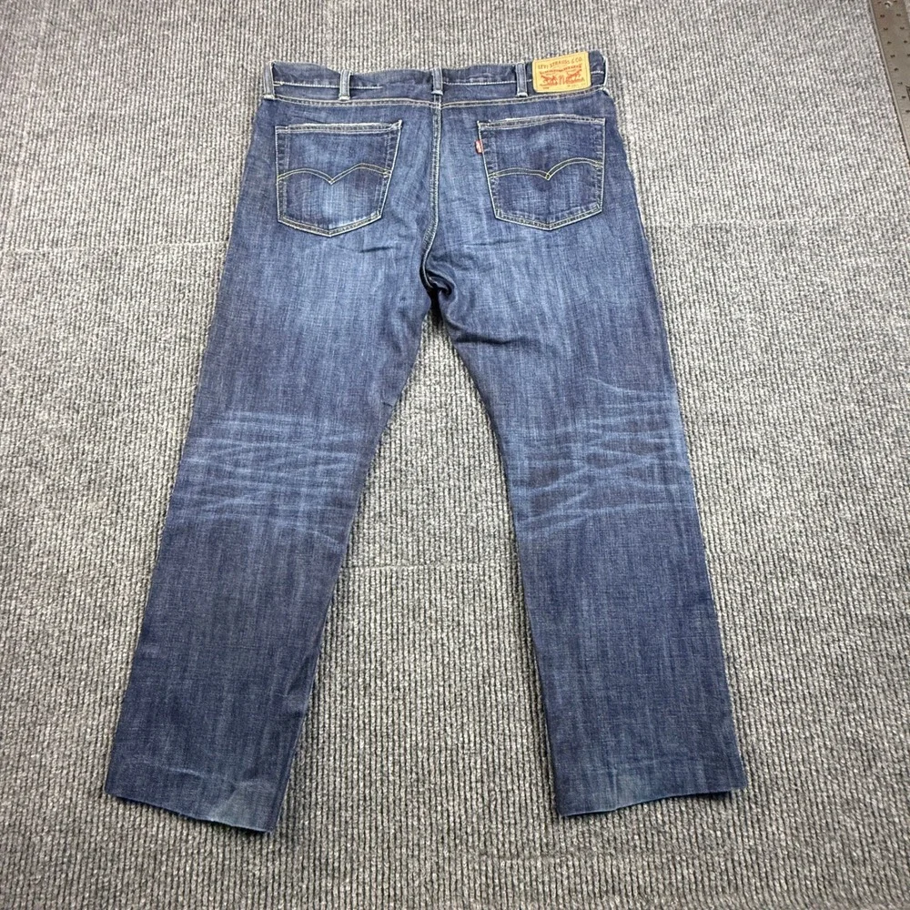 Levis 508 Regular Taper Jeans Mens 38x30 (Hemmed shorter) Dark‎ Wash Blue Denim